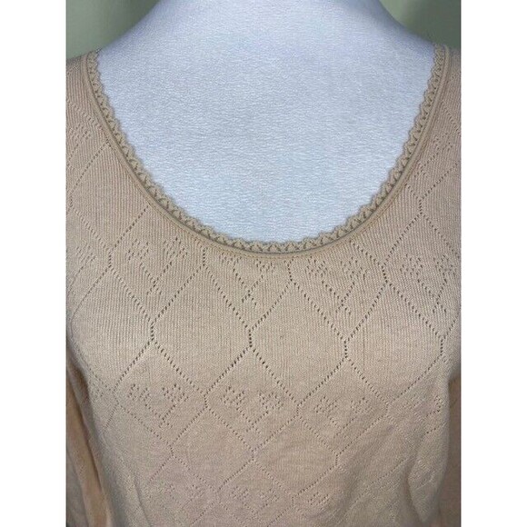 Winconia Juniors Sz X/LGE Peach 100% Combed Cotton Lightweight Sweater Preppy - Picture 3 of 8